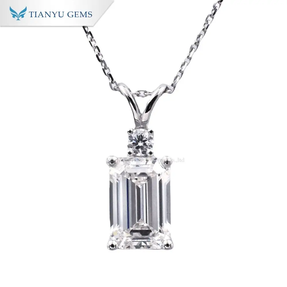 Tianyu Gems Emerald Cut Lab Diamond Necklace Pt950 Necklace 1