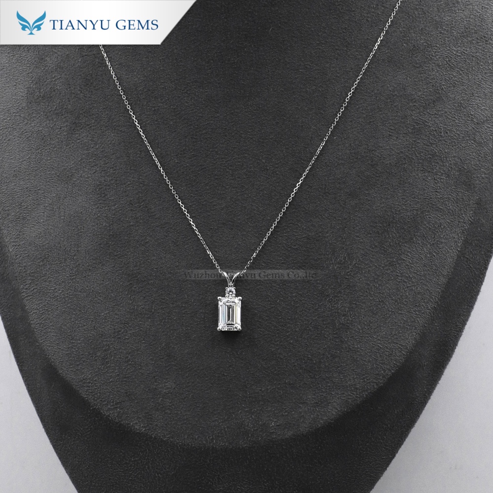 Tianyu Gems Emerald Cut Lab Diamond Necklace Pt950 Necklace 6