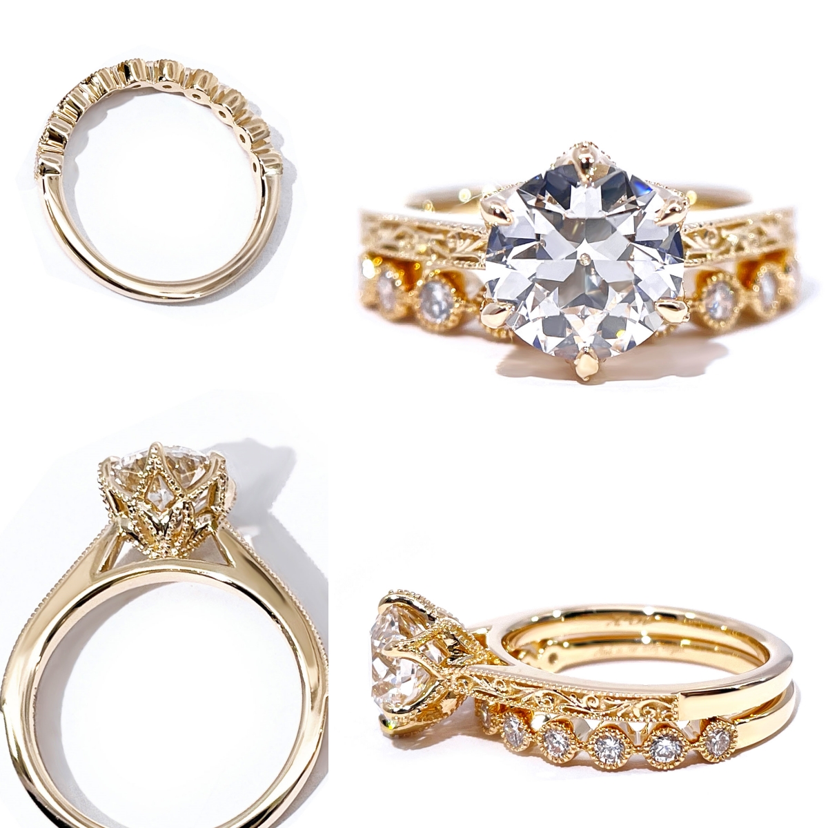 Tianyu Gems OEC Lab Grown Diamond Ring Set 10k Yellow Gold Wedding Set For Women 6