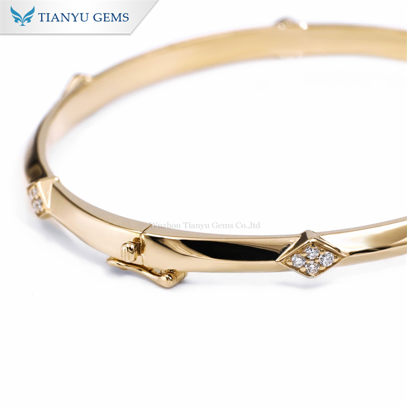 Tianyu Gems Round Lab Grown Diamond Bracelet 14k Gold Bracelet 3