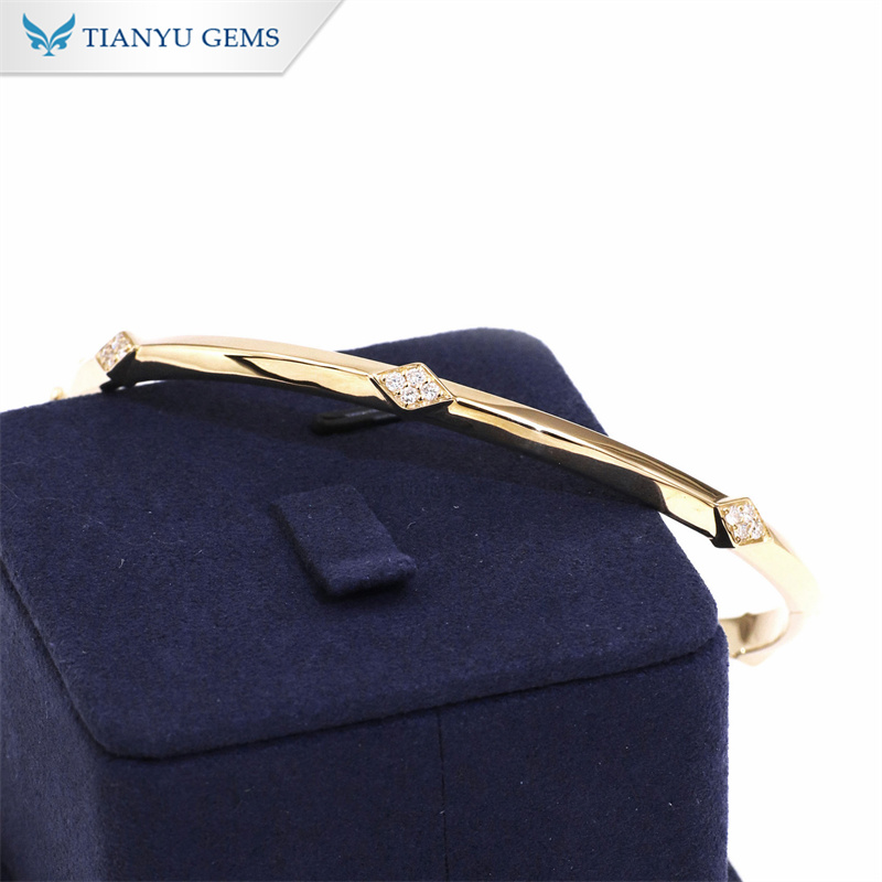 Tianyu Gems Round Lab Grown Diamond Bracelet 14k Gold Bracelet 6