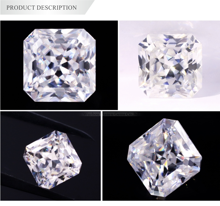 Tianyu gems Square chamfer lucere cut D VVS moissanite 1ct loose synthesis diamonds