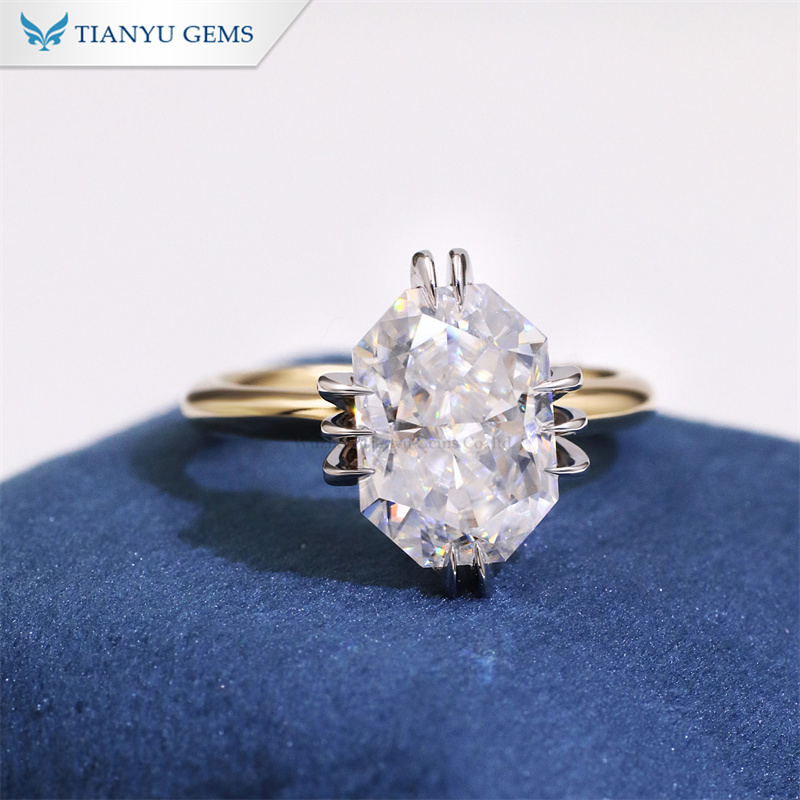 حلقه نامزدی طلای تیانیو جمز، حلقه ازدواج مویزنیت تک نگین 2