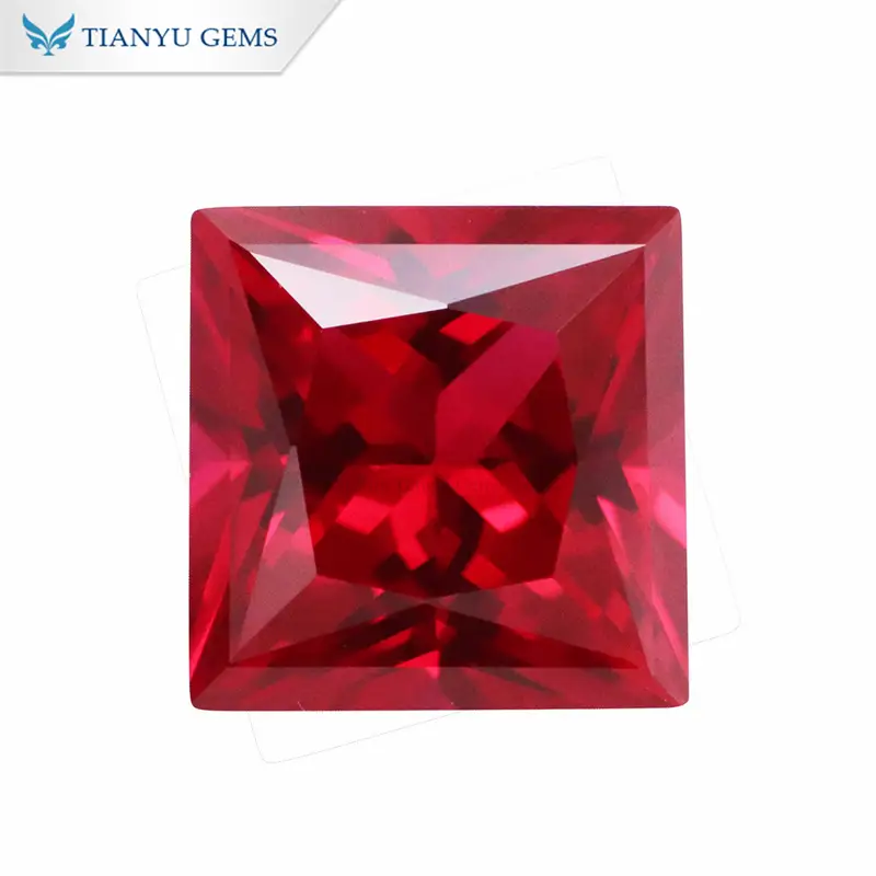 Princess Cut Red Ruby Lab Grown Gemstone 1