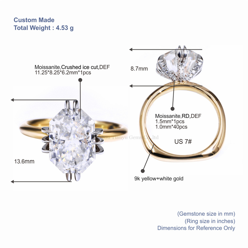 حلقه نامزدی طلای تیانیو جمز، حلقه ازدواج مویزنیت تک نگین 5