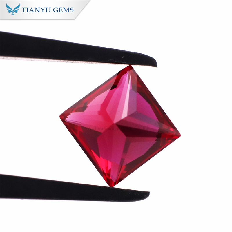Princess Cut Red Ruby Lab Grown Gemstone 9