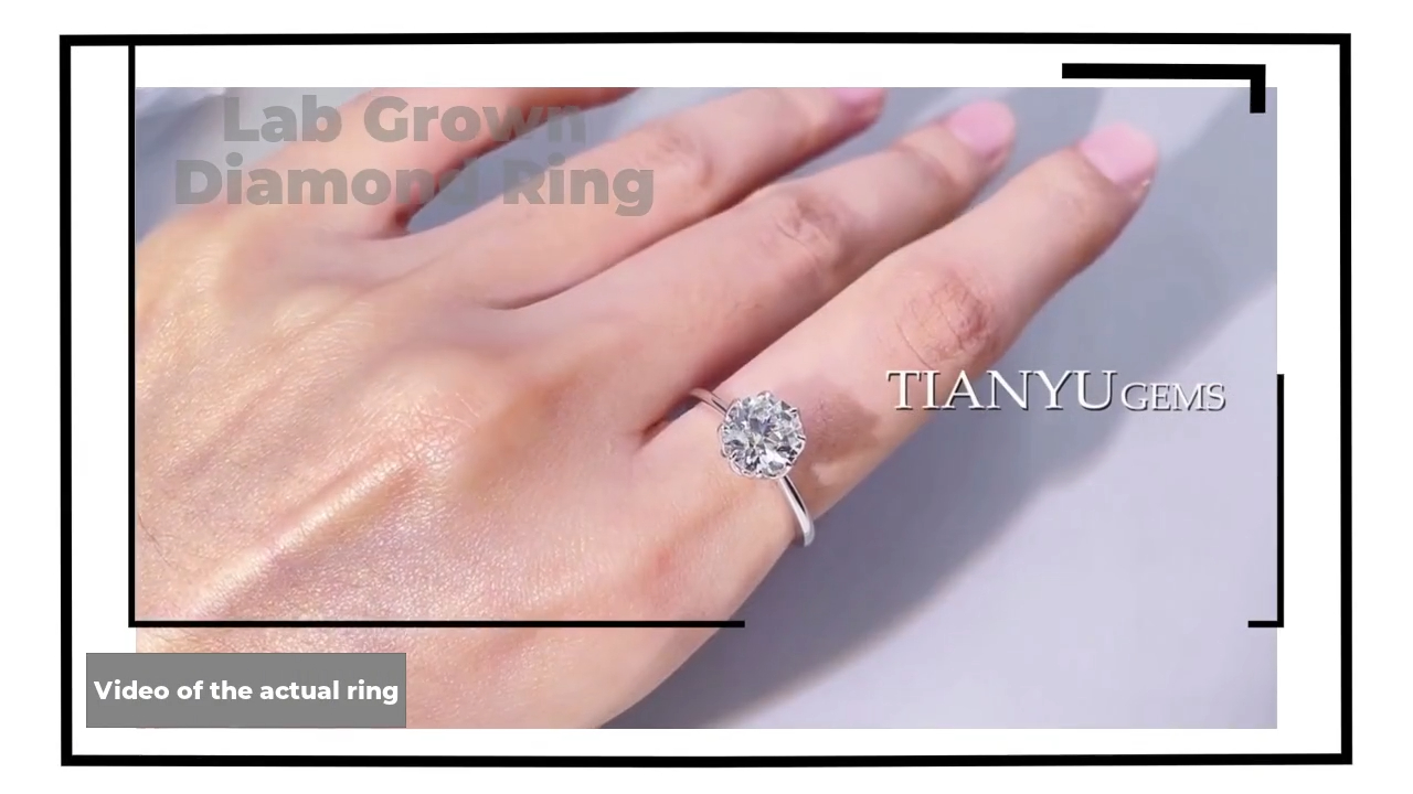 Tianyu Gems round old European 14K white gold ring with 1.74 carats H color SI1 clarity lab grown diamond ring. 4