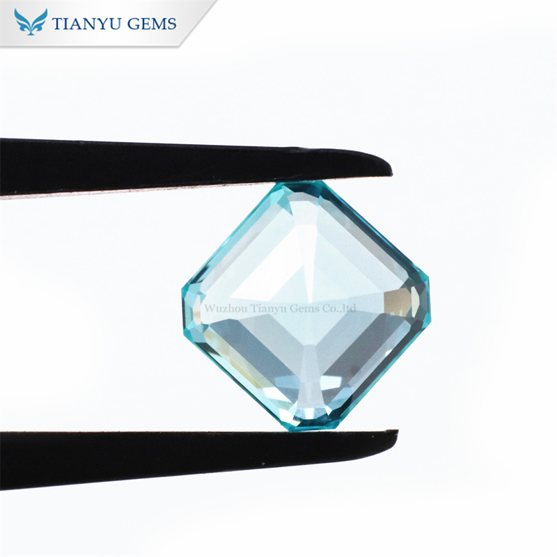 Asscher Cut Paraiba Lab Grown Sapphire Gemstones 10