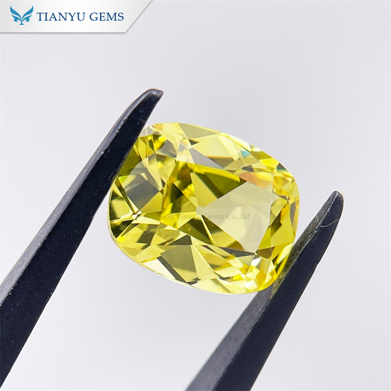 8*10mm Handmade Elongated Cushion Natural Cut Lab Grown Yellow Sapphire Gemstone 8