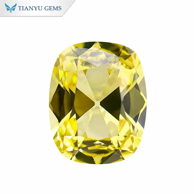 8*10mm Handmade Elongated Cushion Natural Cut Lab Grown Yellow Sapphire Gemstone 1