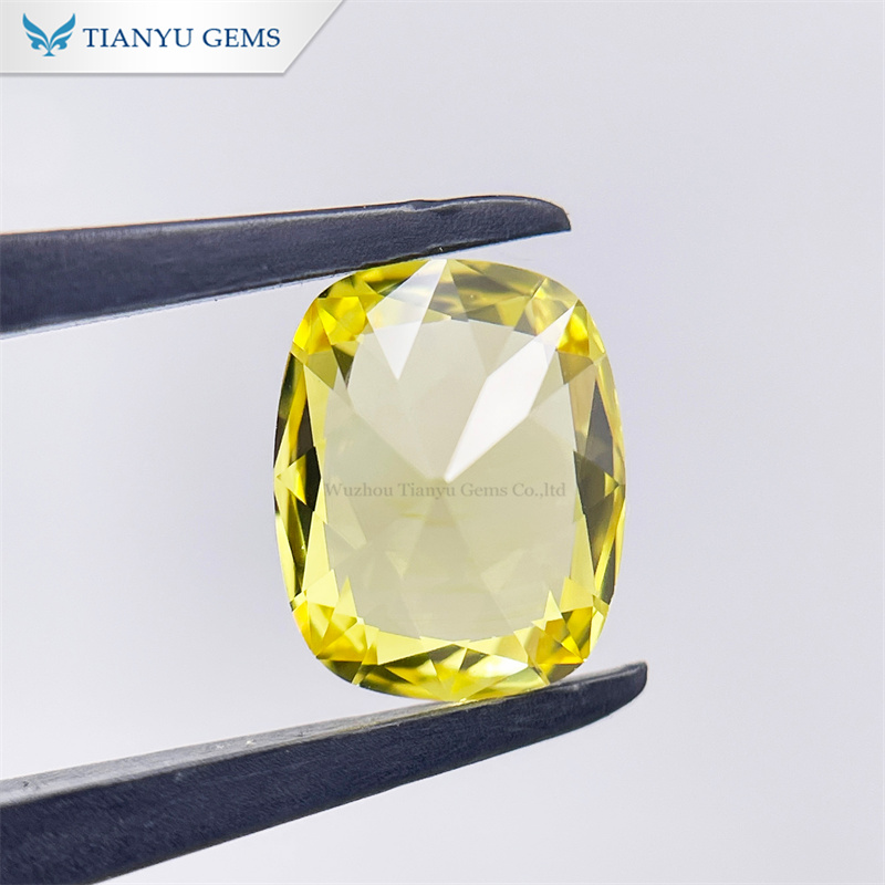 8*10mm Handmade Elongated Cushion Natural Cut Lab Grown Yellow Sapphire Gemstone 9