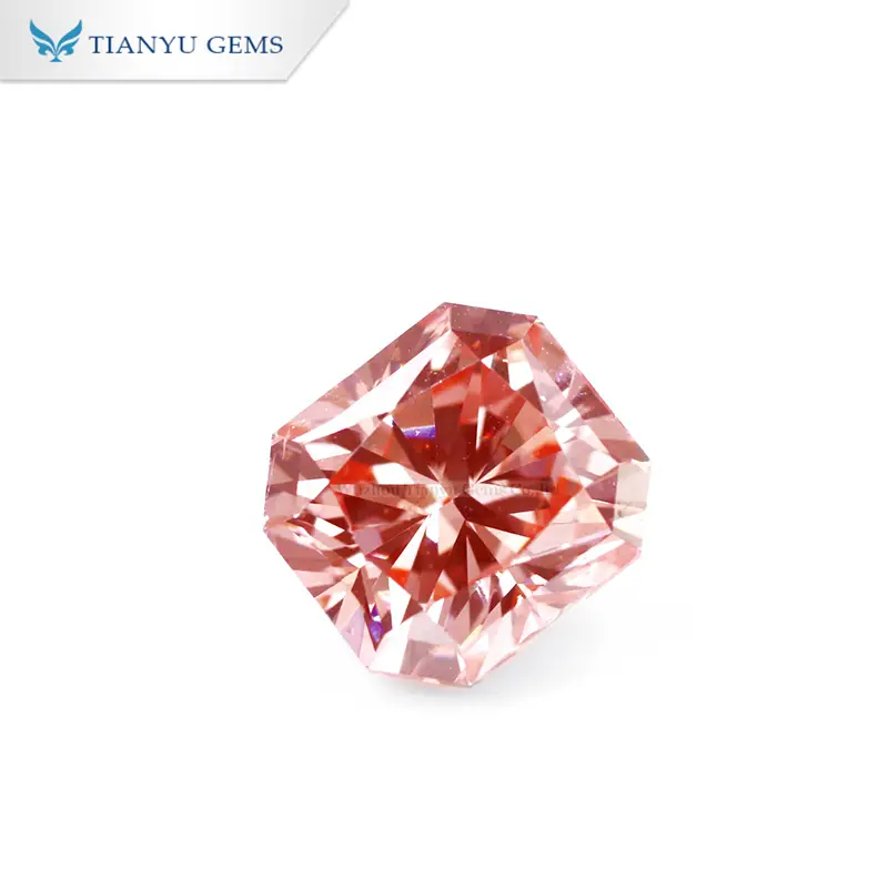 Tianyu gems IGI certificate 1.46.ct Square radiant cut Fancy Intense pink lab created diamond for custom Fancy Colors 1