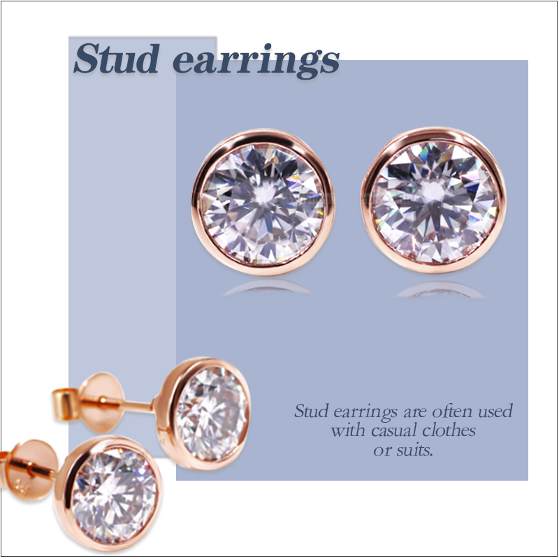 Best Tianyugems 14K/18k  Solid White Gold  Moissanite Diamond Stud Earrings 8