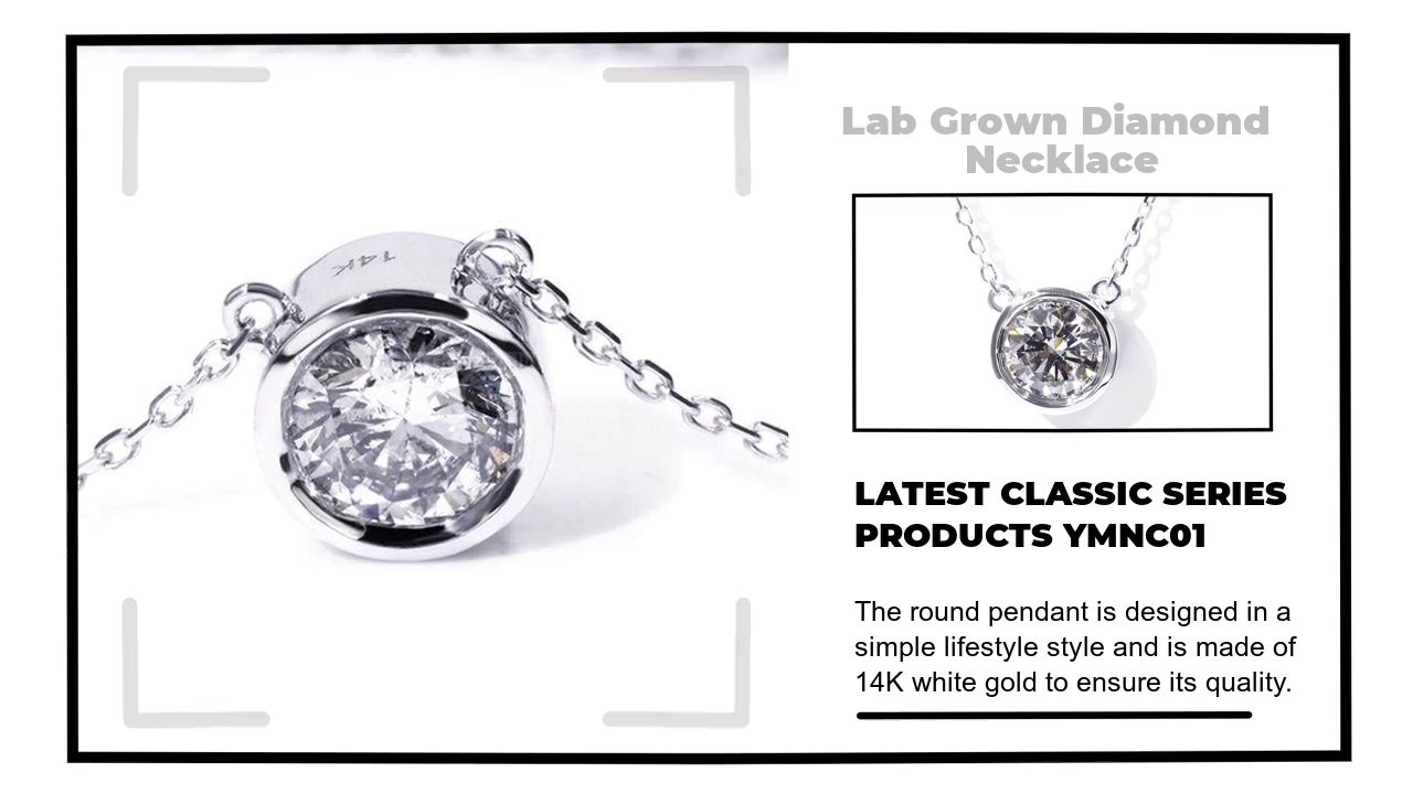 Tianyu Gems wrap-around design back hollow 14k round 1.2 carat lab grown diamond pendant necklace 2