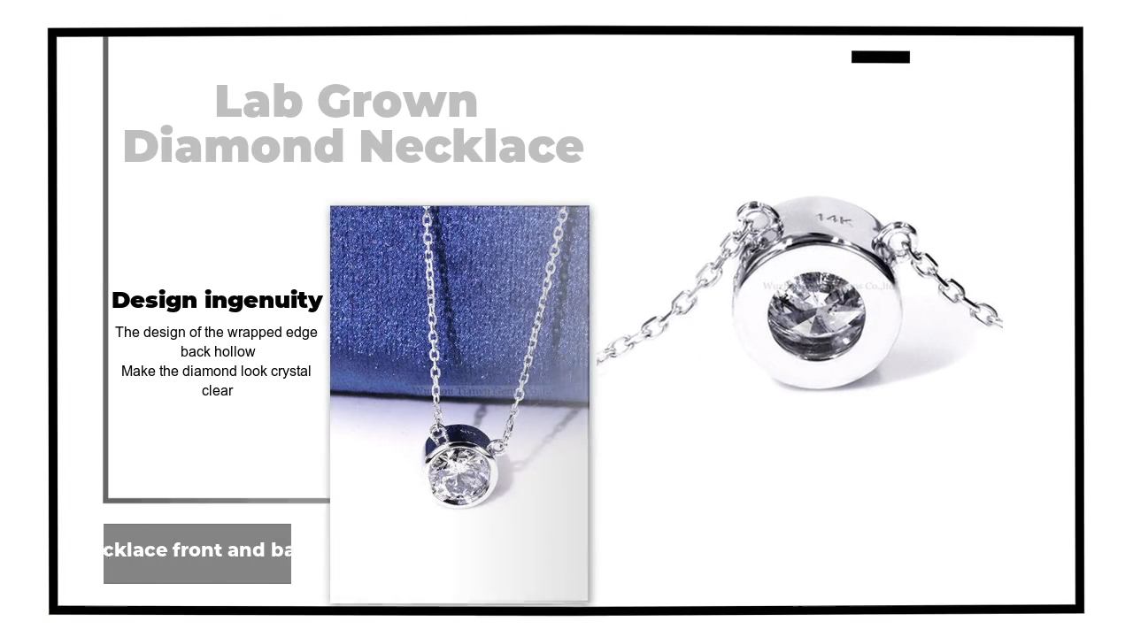 Tianyu Gems wrap-around design back hollow 14k round 1.2 carat lab grown diamond pendant necklace 3