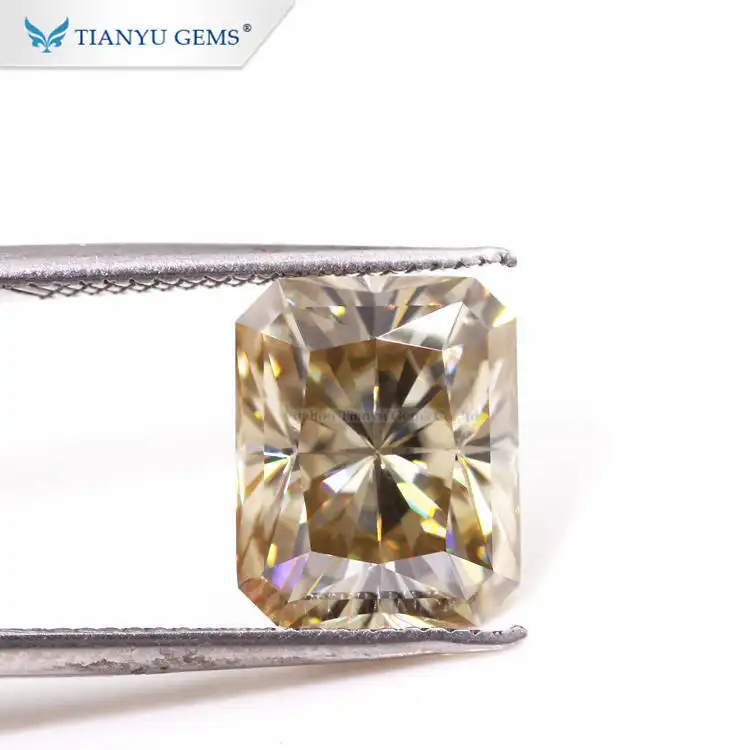 Tianyu gems champagne color octagon shape radiant cut moissanite 1