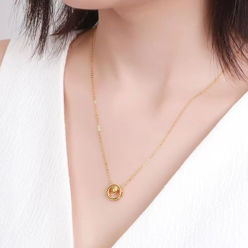 Tianyu Gems customed 24K pure gold fashion necklace for women 5