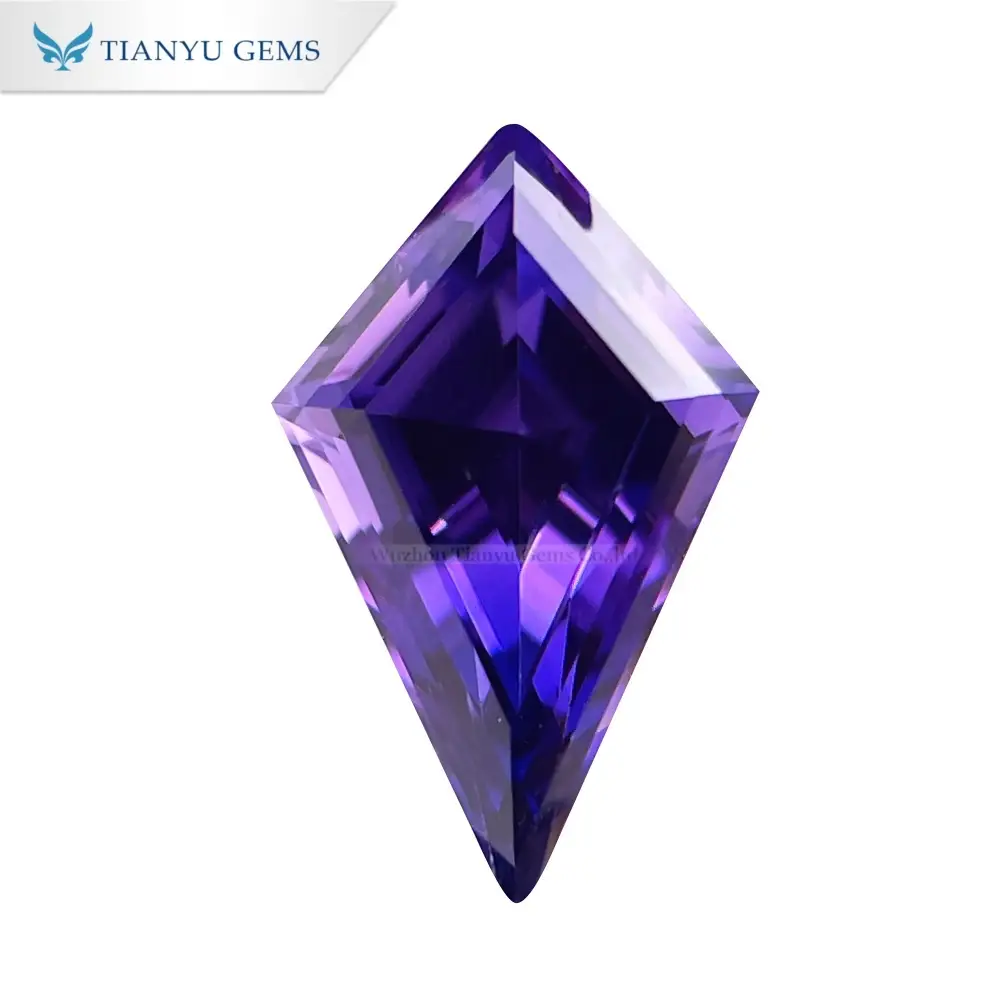Kite Cut Lab Grown Gemstone Purple Blue Sapphire 1