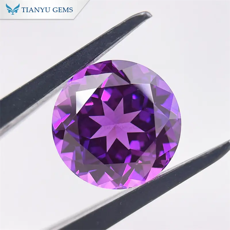 Round Cut Purple Sapphire Gemstone 1