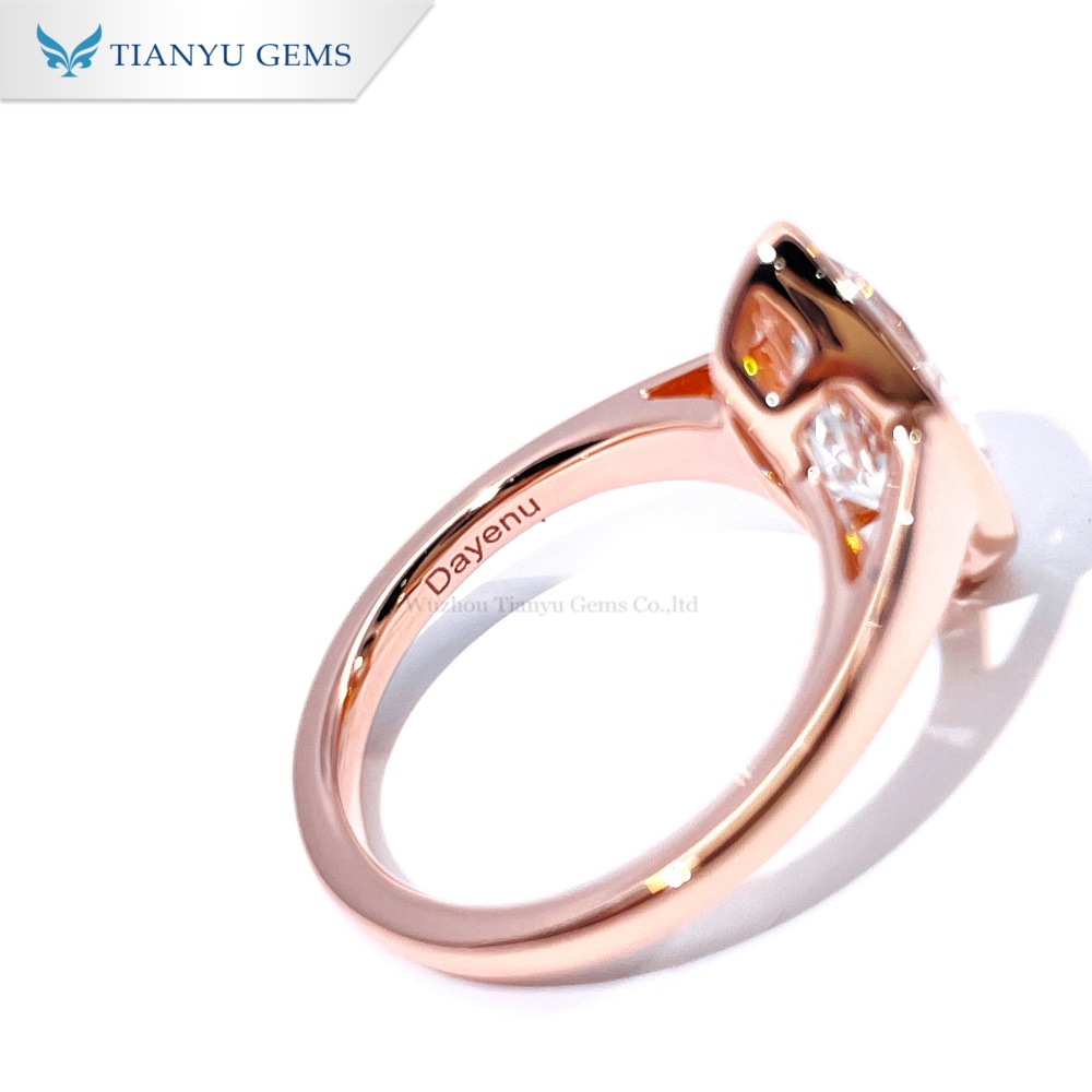 Tianyu Gems Marquise Cut Rose Gold Lab Grown Diamond Ring 14k Solitaire Engagement Ring 3