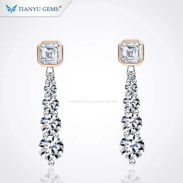 Moissanite Dual Purpose Drop Earrings 1