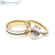 18K Yellow Gold Half Moon Couple Rings 2