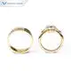 18K Yellow Gold Half Moon Couple Rings 3