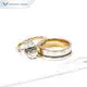 18K Yellow Gold Half Moon Couple Rings 4