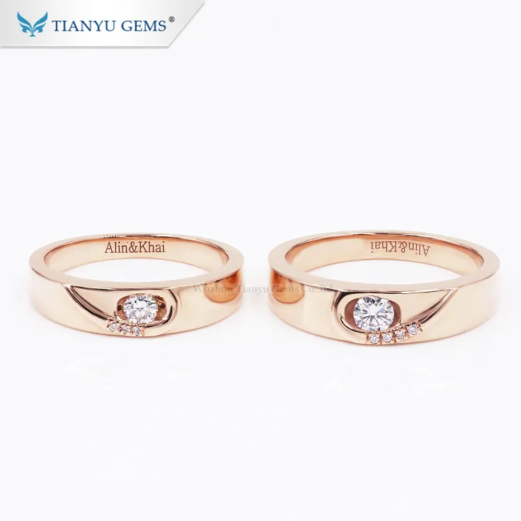 Custom couple wedding ring set gold Suppliers Manufacturer | Tianyu gems 5