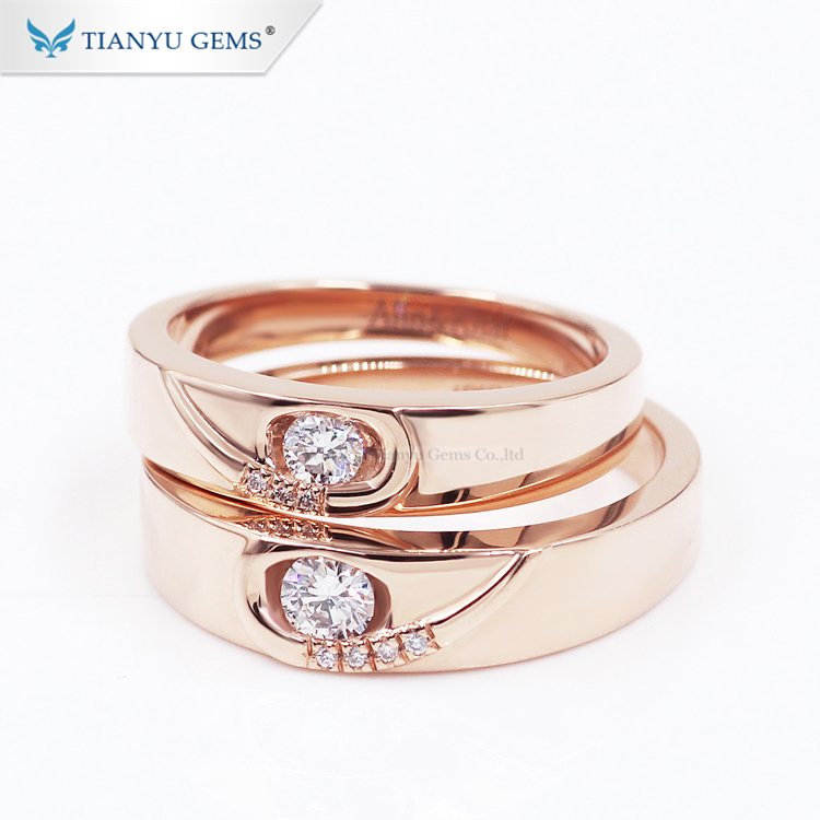 Custom couple wedding ring set gold Factory Manufacturer | Tianyu gems 7