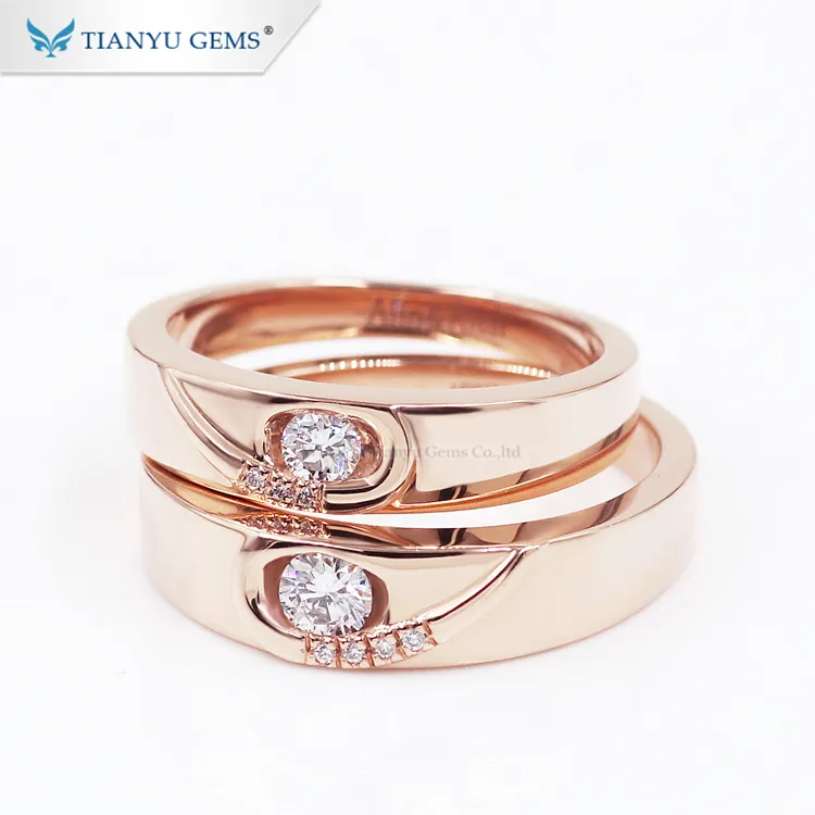 Custom couple wedding ring set gold Suppliers Manufacturer | Tianyu gems 4