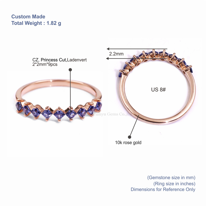 10K Rose Gold Sapphire Ring Band: Elegant Craftsmanship for All Occasions 5