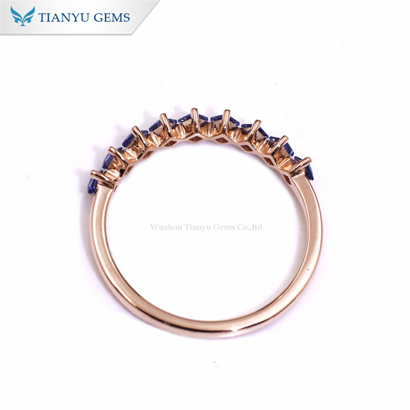 10K Rose Gold Sapphire Ring Band: Elegant Craftsmanship for All Occasions 3