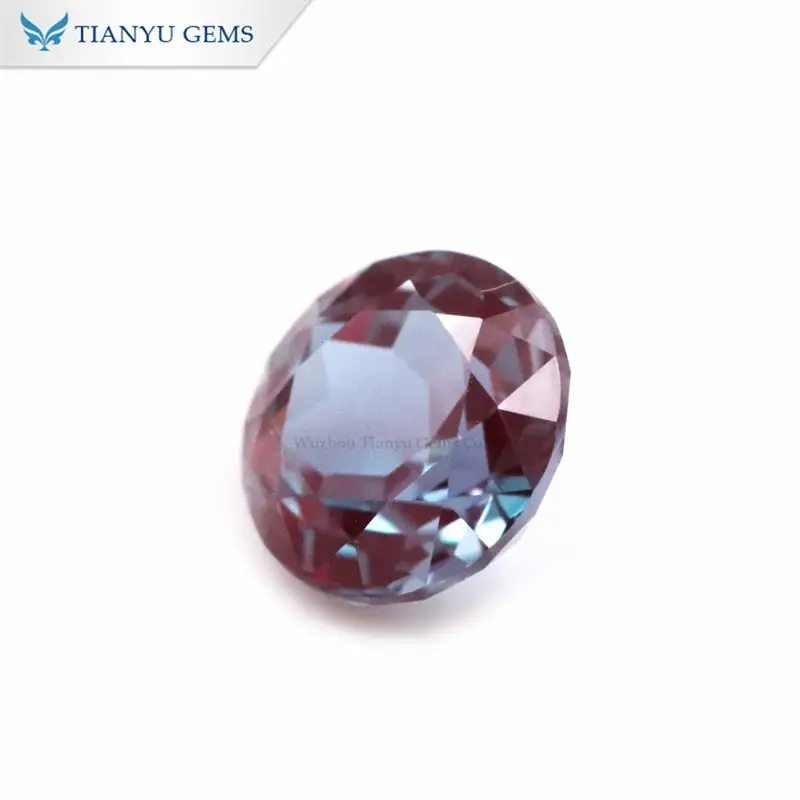 Round Cut Lab Created Alexandrite Stone 1