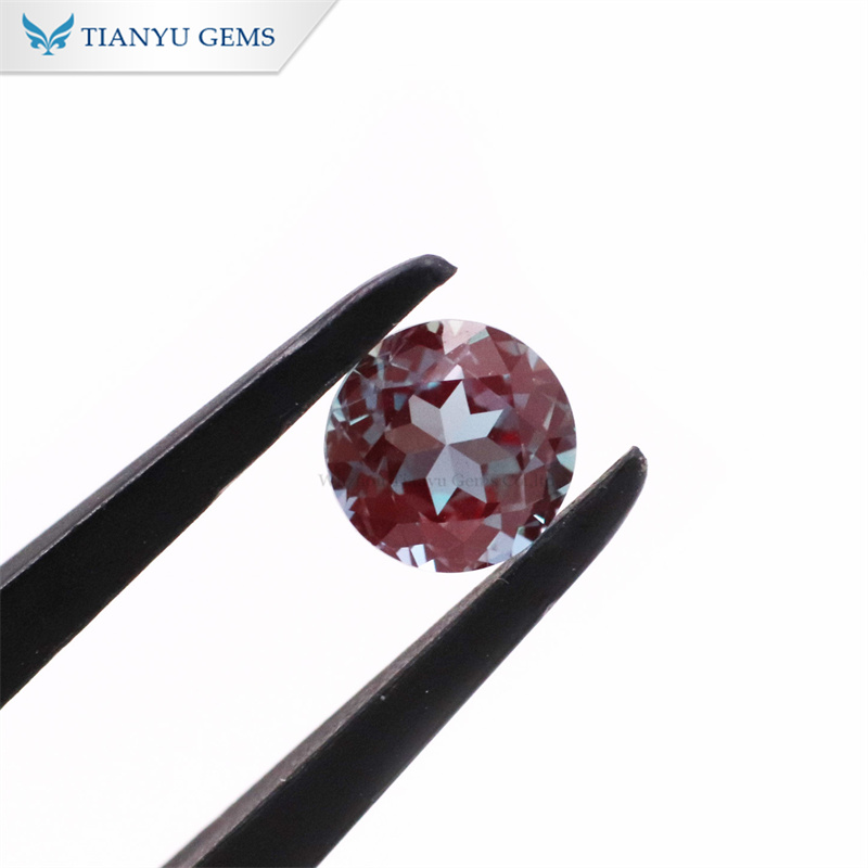 Round Cut Lab Created Alexandrite Stone 9