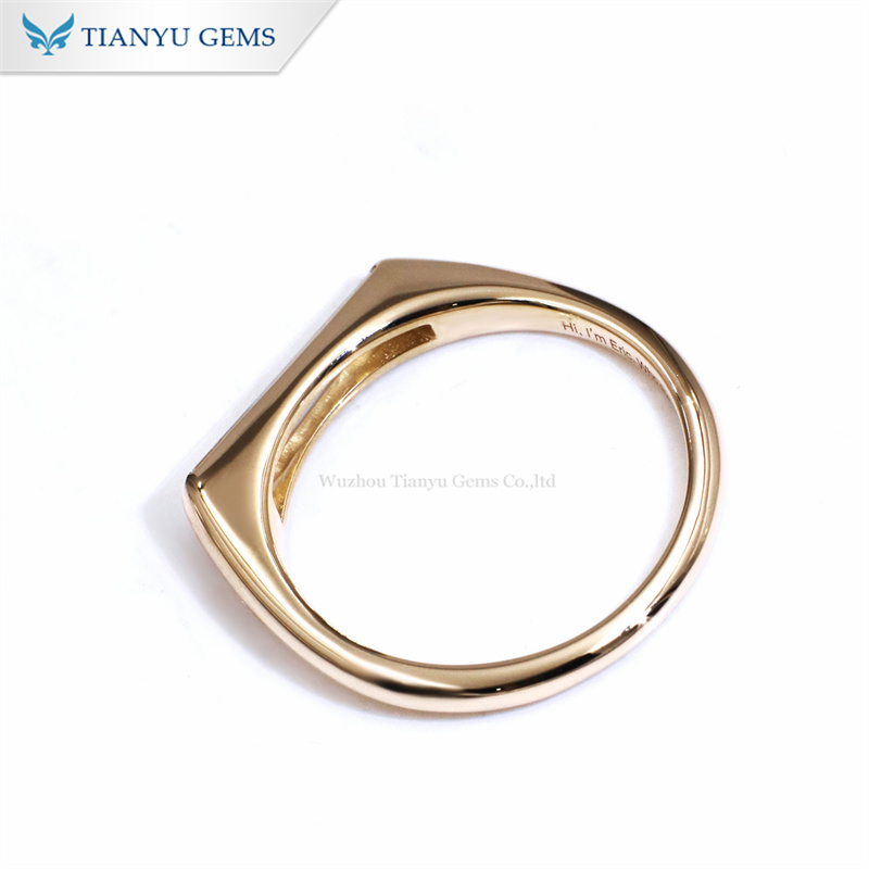 Tianyu Gems Trapezoid Gold Ring 14K Moissanite Diamond Women's Ring 6