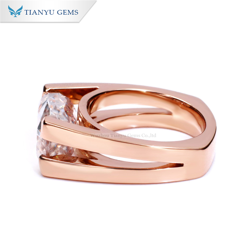 Tianyu Gems Cushion Cut Moissanite Solitaire Ring 18K Rose Gold Engagement Ring 3