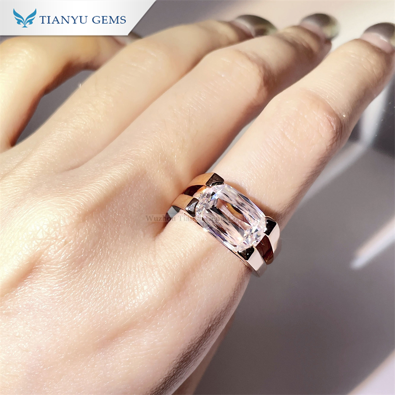Tianyu Gems Cushion Cut Moissanite Solitaire Ring 18K Rose Gold Engagement Ring 4