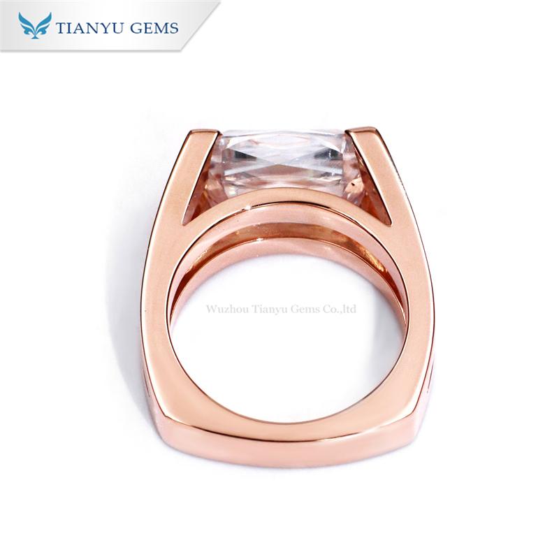 Tianyu Gems Cushion Cut Moissanite Solitaire Ring 18K Rose Gold Engagement Ring 6