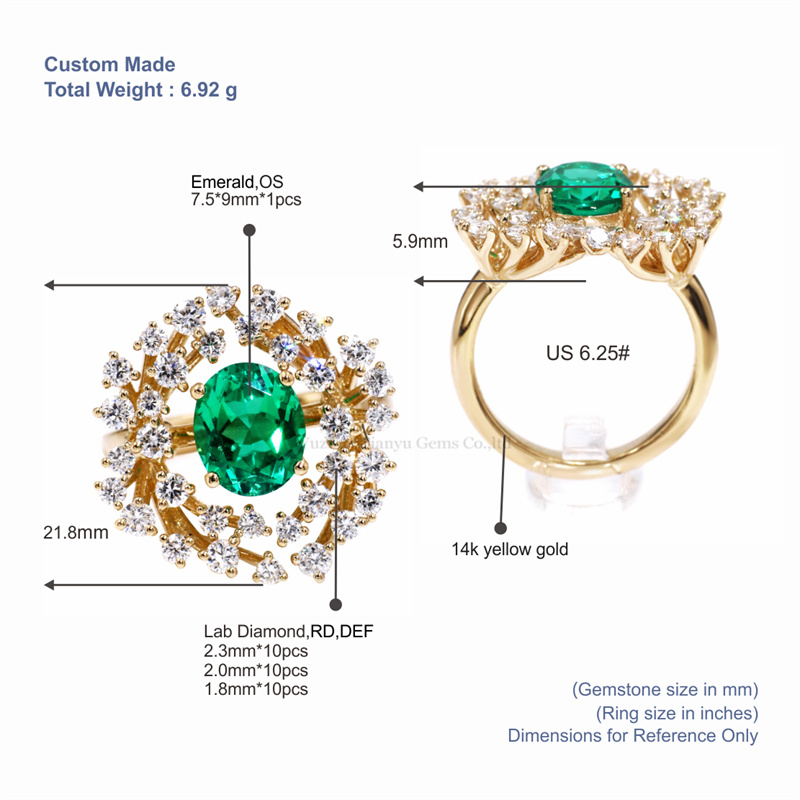 Emerald Wreath Ring with Lab Diamonds - Vintage Luxury 5