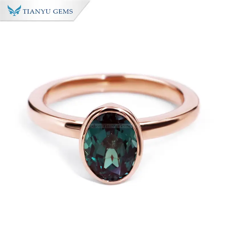 Tianyu Gems oval cut Alexandria rose gold women's ring 14k wedding ring 1