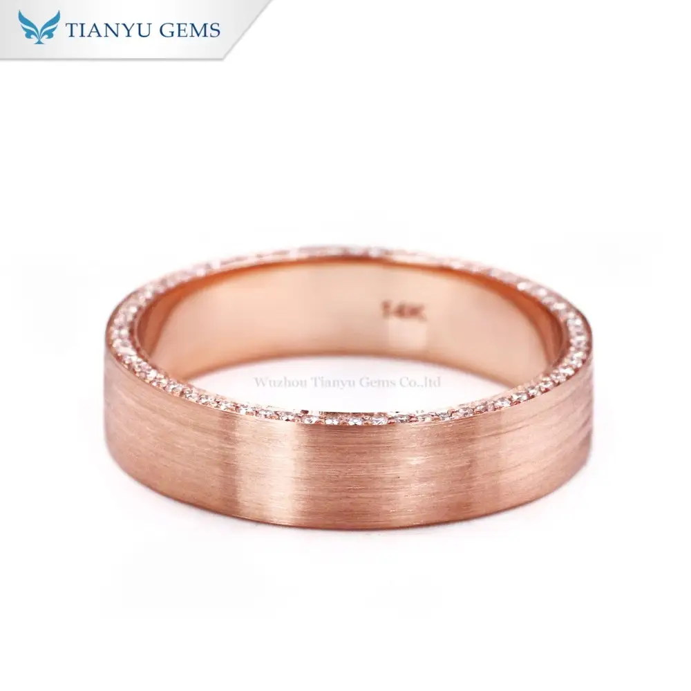 Tianyu Gems Lab Grown Diamond Mens Ring Rose Gold for Men 1