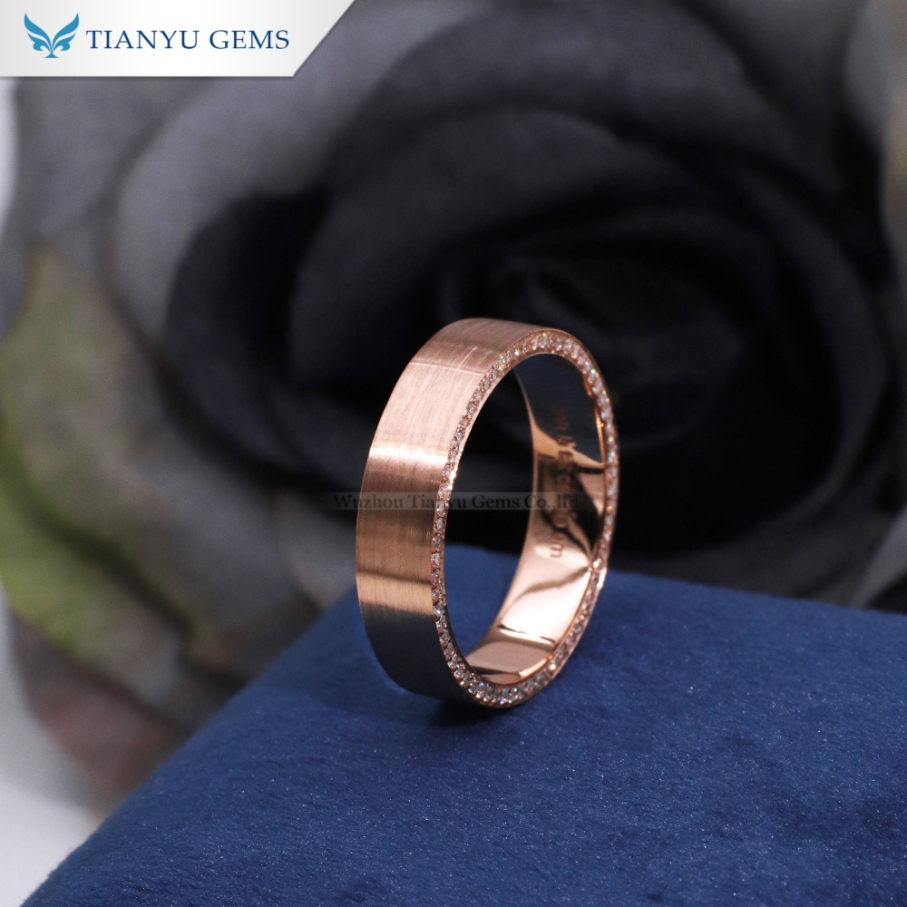 Tianyu Gems Lab Grown Diamond Mens Ring Rose Gold for Men 2