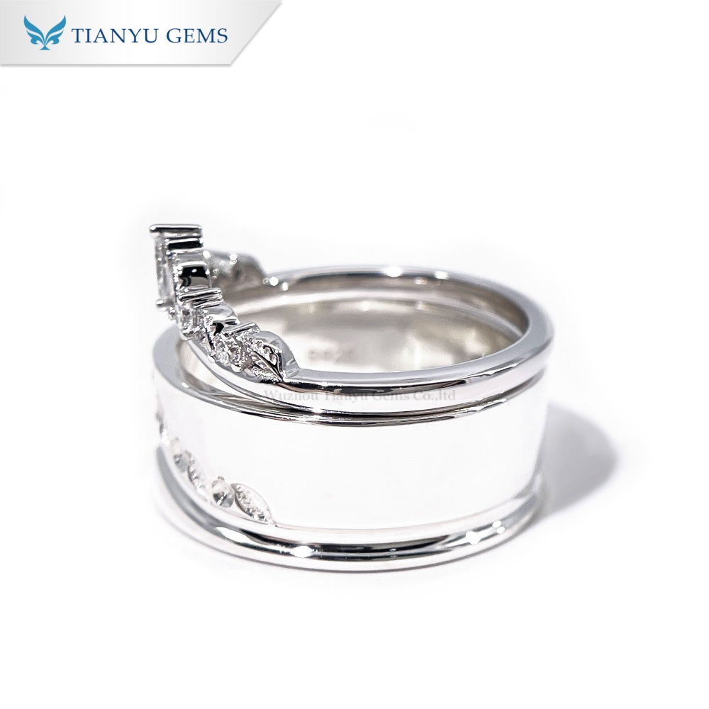Tianyu Gems Lab Grown Diamond Ring Set 14k Gold Marquise Cut Wedding Set 3