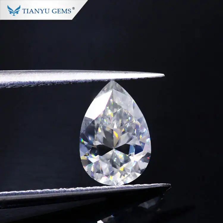 Tianyu gems Wholesale Antique Pear Cut 8x10mm GH Near Colorless VVS Clarity Moissanite VS Diamond 1