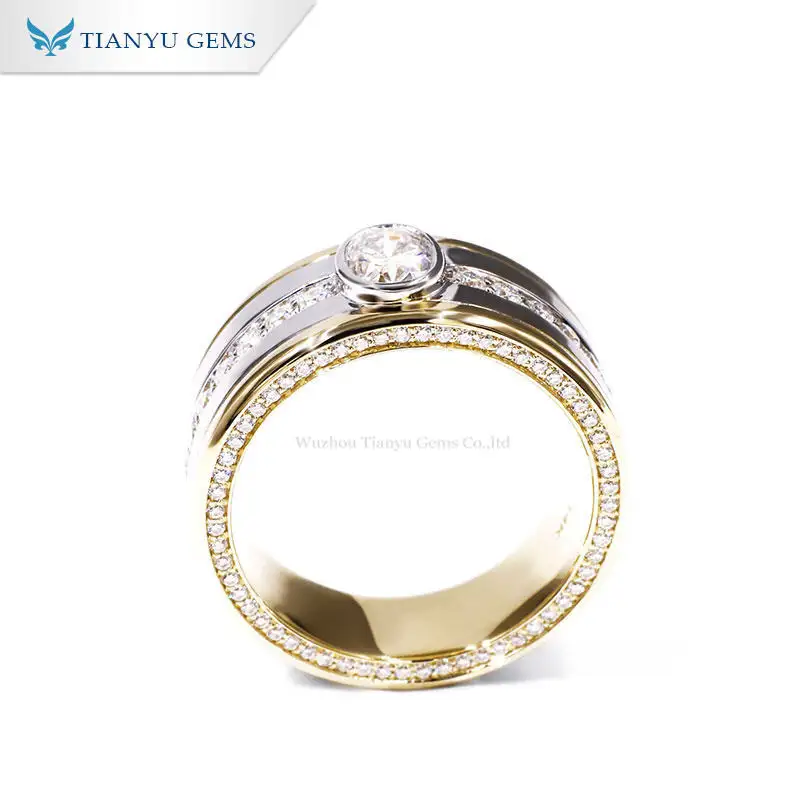 Tianyu gems | New mens gold emerald ring Suppliers 4