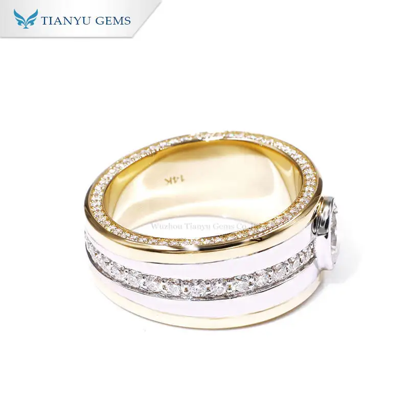 Tianyu gems | New mens gold emerald ring Suppliers 3