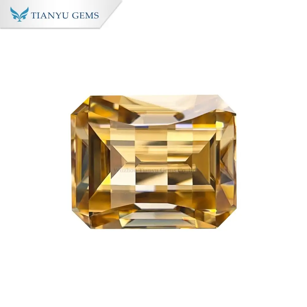 Pixel Cut Champagne Moissanite 1