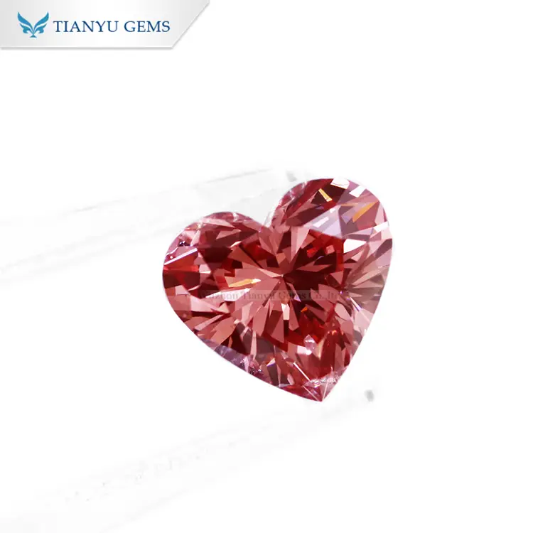 Tianyu gems Lab Grown Fancy Color Diamond Wholesale 2.01ct 3EX Heart Shape Dark Pink CVD Lab Diamond Fancy Colors 1