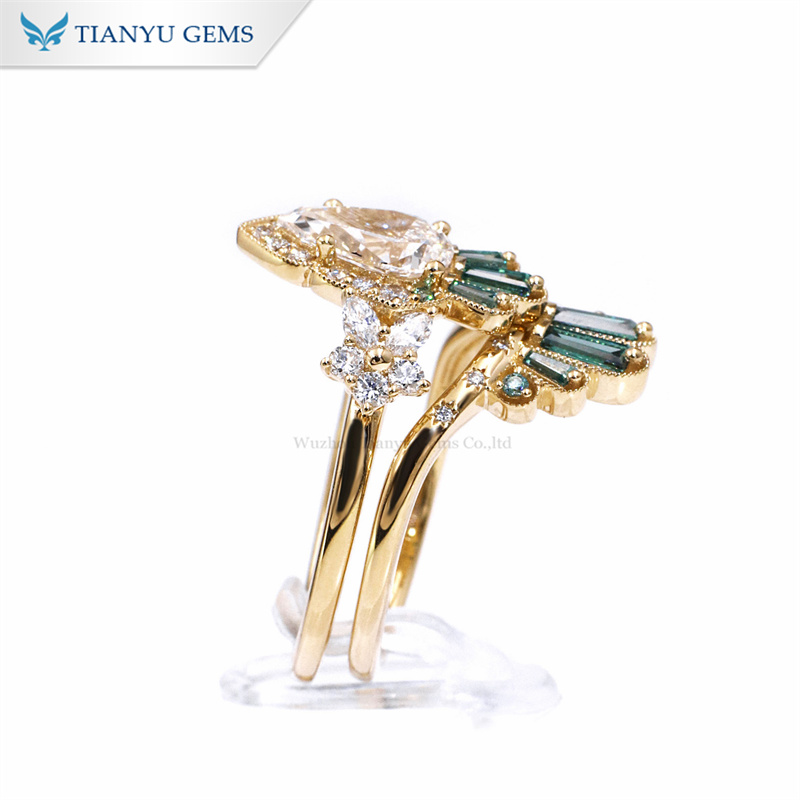 High-quality emerald engagement ring set Company | Tianyu gems 3